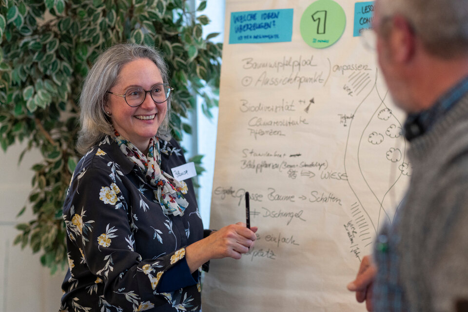 Beim Bürgerforum zur Gestaltung der Rheininsel entwickeln deutsche und französische Bürgerinnen und Bürger zusammen Ideen.