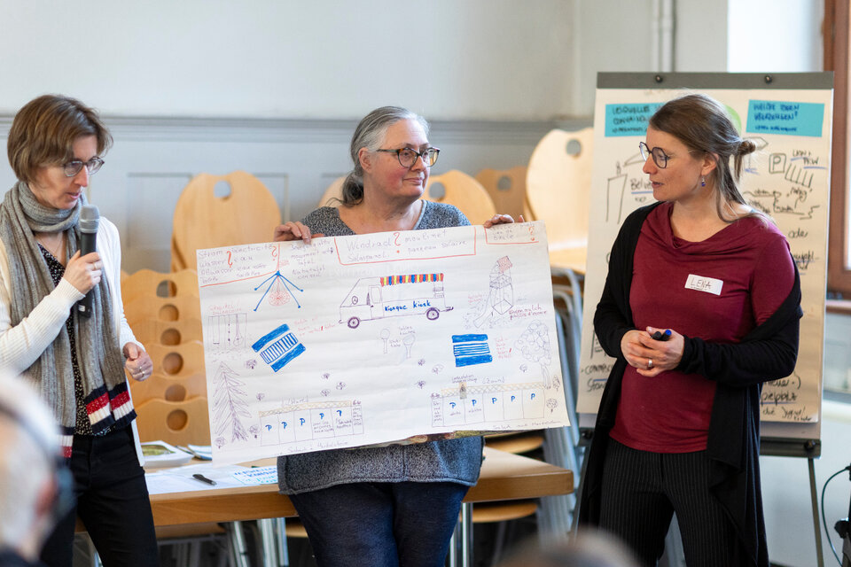 Beim Bürgerforum zur Gestaltung der Rheininsel entwickeln deutsche und französische Bürgerinnen und Bürger zusammen Ideen.