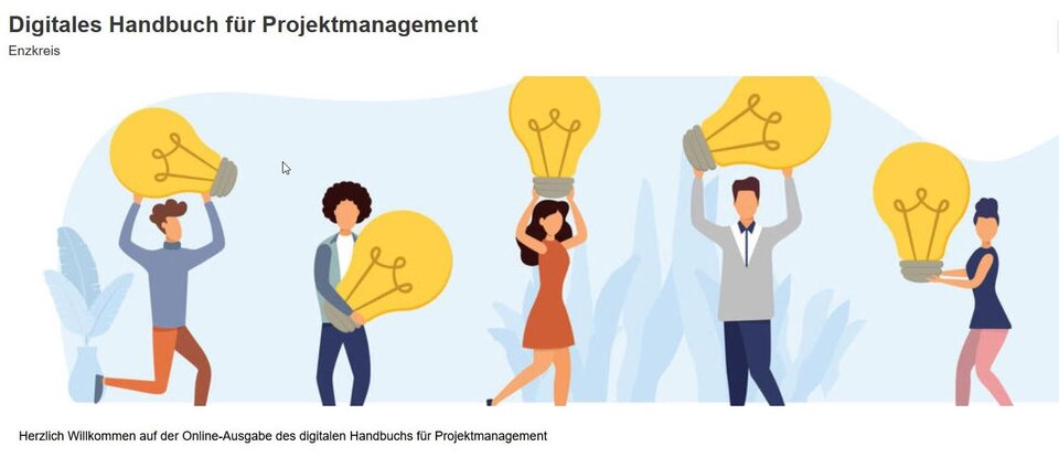 Cover des digitalen Handbuchs für Projektmanagement im Landratsamt Enzkreis
