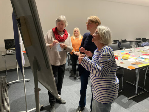 Mit Punkten werden Themen priorisiert. Vorgespräch zur Vereinswerkstatt mit dem Verein „Lust auf Lesen“ 