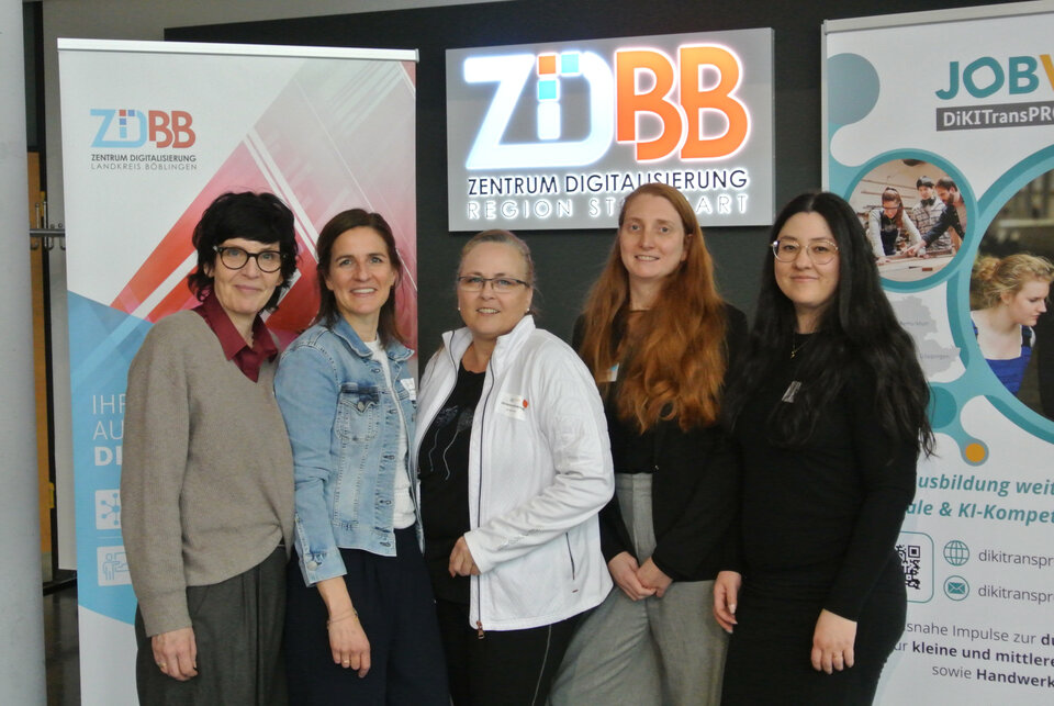Projektteam DiKITransPRO, von links: Verena Seeburger, Projektleiterin Julia Herrmann, Christine Schöntag, Veronika Glenk, Darna Wolf