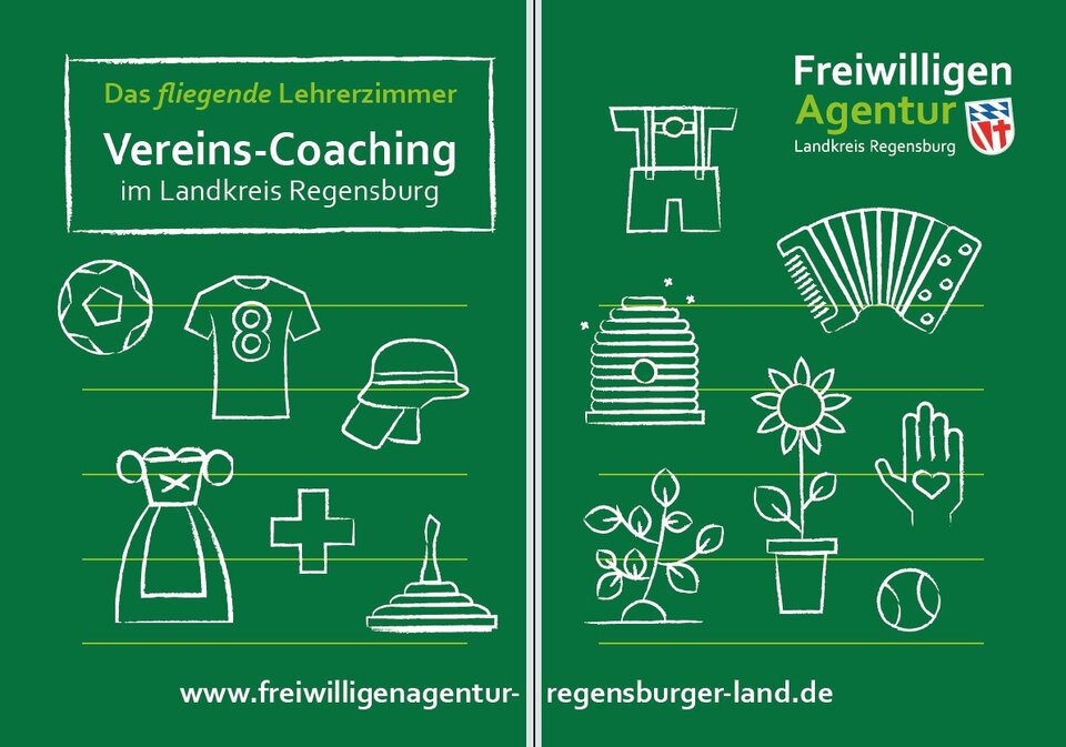 Titelbild Flyer: Das fliegende Lehrerzimmer - Vereinscoaching im Landkreis Regensburg