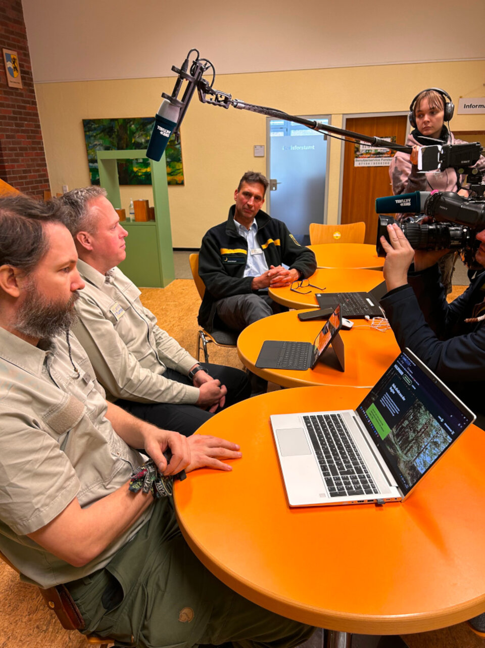 (V.l.n.r.) Florian Meißner, Thomas Storz und Matthias Prexl bei der SWR-Aufnahme